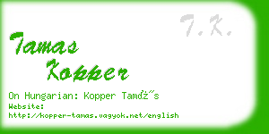 tamas kopper business card